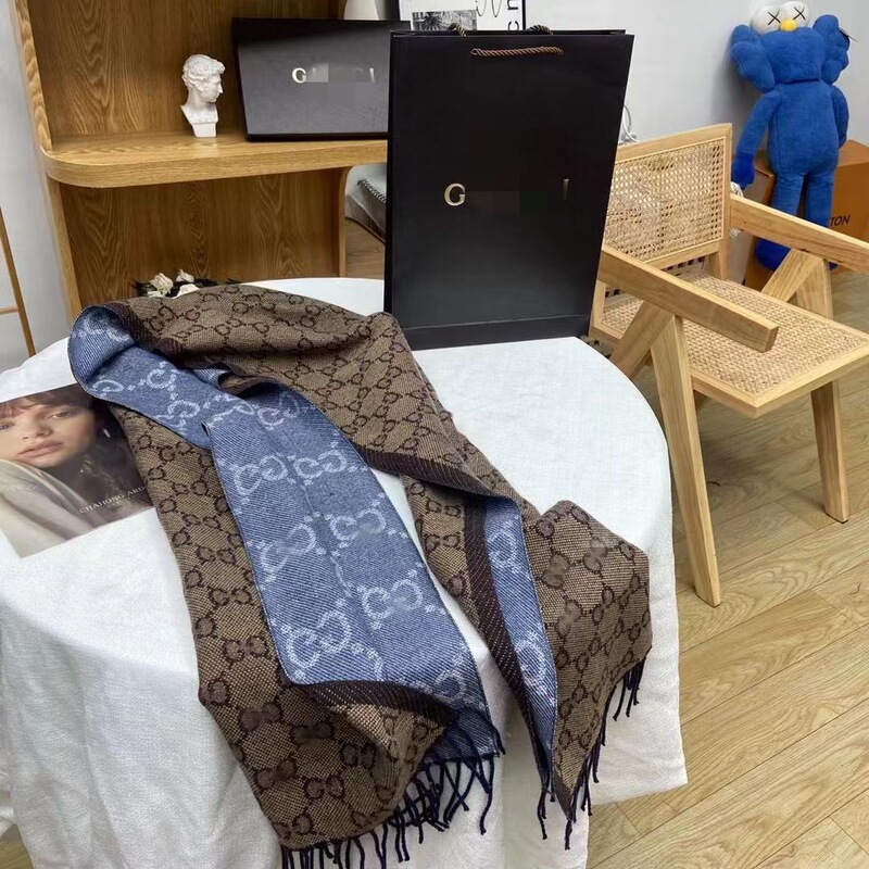 G古家牛仔男女情侣冬季羊绒围巾奇大牌礼盒围巾平替披肩跨境外贸|undefined