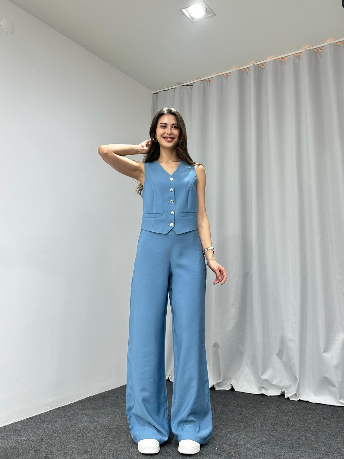 525g Weight Sleeveless Sleeve Length Spandex, Polyester Fabric Type Pant Co-ord Set Sets Type 2 Pieces Set Quantity Holiday, Daily Occasion V Neck Neckline Regular Fit Fit Type Solid Color Pattern Summer Season Women's Gender Pocket Design Elegant Style Holiday Daily Women's Elegant Solid Color Spandex Polyester Pocket Pant Co-ord Set Pants Sets 21