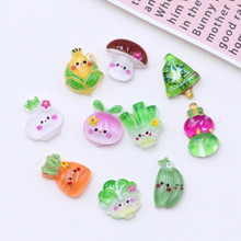 创意食玩卡通蔬菜蘑菇洋葱胡萝卜饰品diy冰箱贴手机壳鞋扣发饰贴