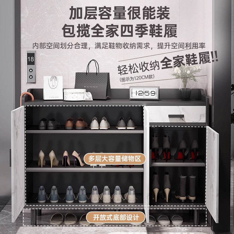 Armario de zapatos doméstico puerta interior nuevo tipo 2025 explosión pequeño armario de almacenamiento económico de gran capacidad estante de zapatos de pasillo