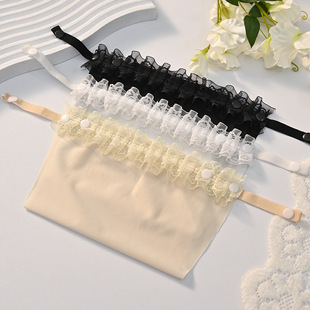 New ice silk tube top anti-exposure one piece try big chest show small base leak-proof breast groove cloth bra cloth lace