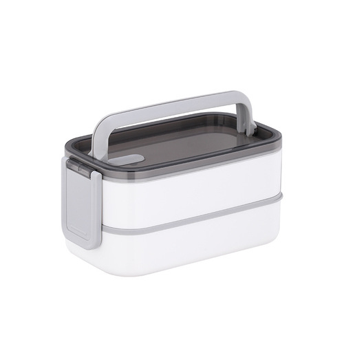 Best-selling Amazon bento box microwave food-grade lunch box for office workers, double-layer plastic rice box, Japanese-style foreign trade