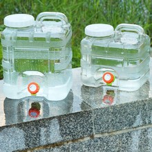 户外车载水桶家用储水桶手提矿泉水大容量便携pc透明蓄水箱带龙头