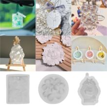 花朵挂牌模具食品级DIY衣橱香片汽车挂件扩香石蜡烛手工硅胶模具