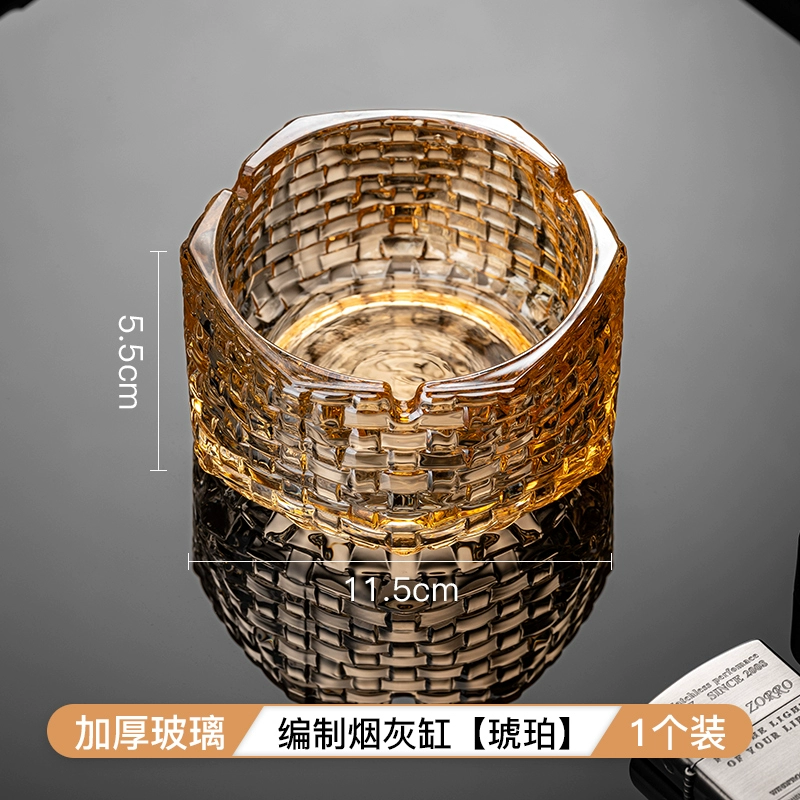 Big glass ashtray for commercial use for office, light luxury style