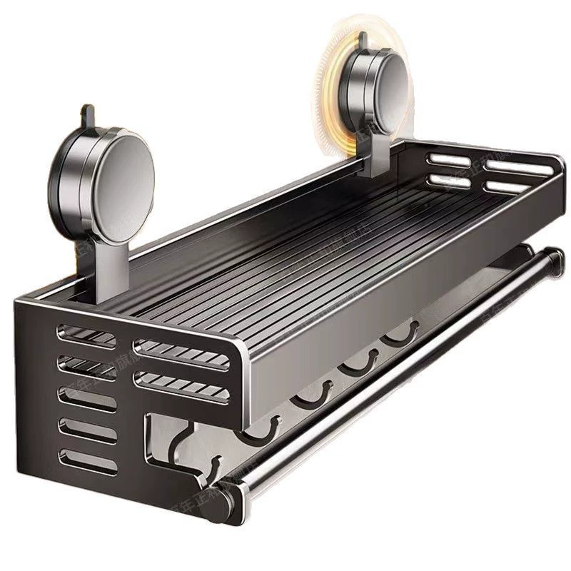 С suction-cup стойка для ванной без сверления из алюминия, 30–60 см с крючками/прутями