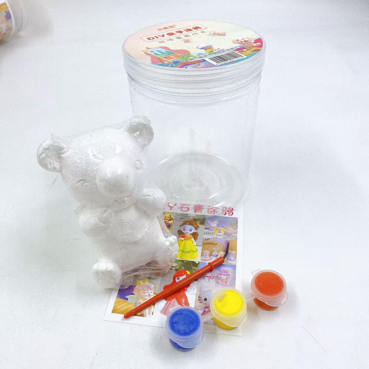 Juguetes para niños pintados muñecas de yeso tridimensionales DIY pintadas a mano barril puzzle graffiti creativo 2 yuan al por mayor
