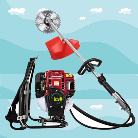 The new 4-stroke high-horsepower backpack lawn mower can ditching and loosening gasoline brush cutter side-hanging lawn mower