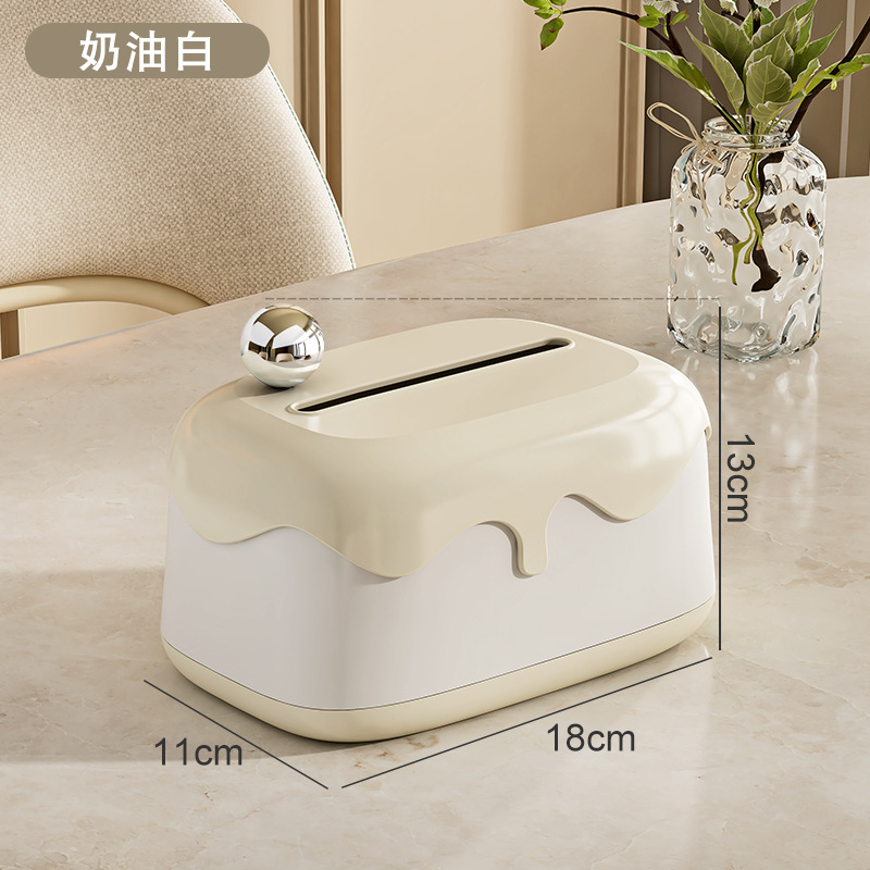 Caja de pañuelos de red Ins estilo crema mesa de centro de sala de estar para el hogar caja de almacenamiento de pañuelos de papel creativo dormitorio linda caja de dibujo