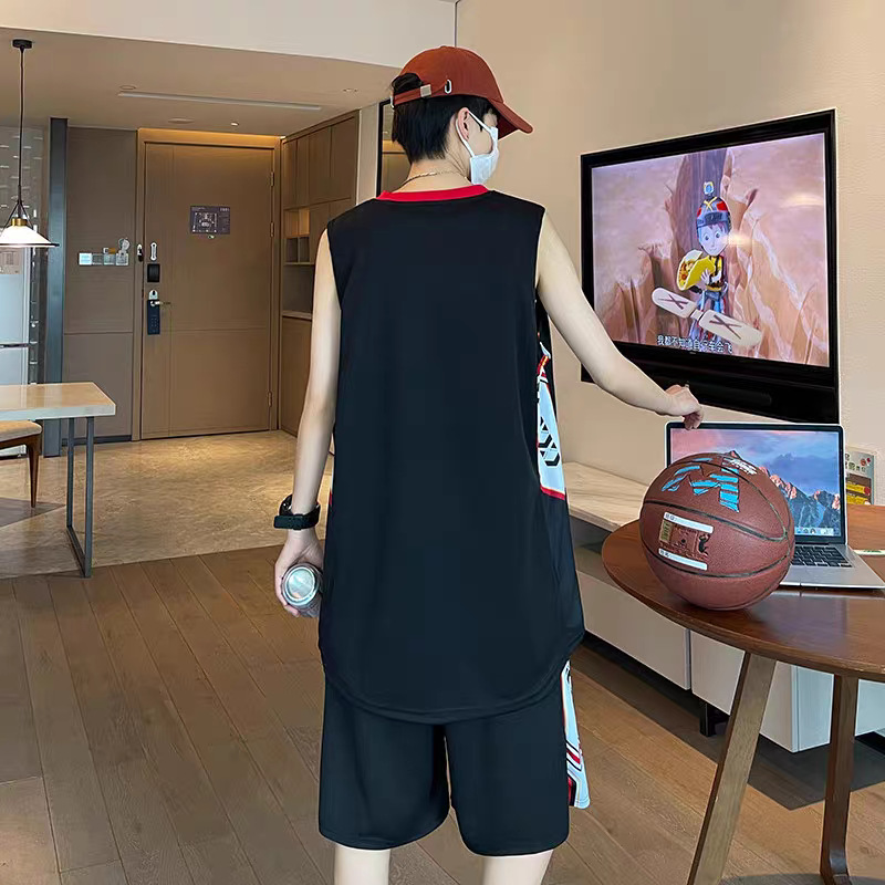 Shirt Less Clothing Sportswear suit Men's Summer Short-sleeved T-shirt Basketball Clothes Casual Shorts Two-piece Korean Fashionable