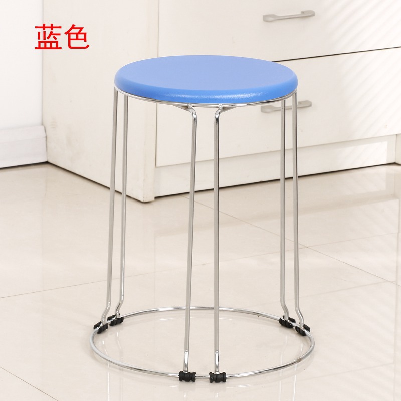 Taburetes redondos de madera sólida taburetes de acero inoxidable taburetes caseros apilables taburetes de hierro forjado dormitorio taburetes de comedor para adultos