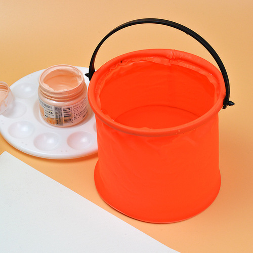 Folding bucket art small bucket without compartment plastic small bucket pen washer bucket painting folding silicone pen washer bucket