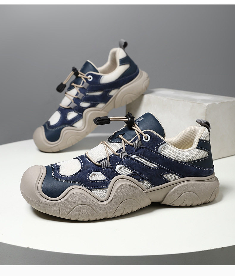 Giày thể thao da thật cổ thấp unisex phong cách ngoài trời — D1833 màu cát, D1833 màu hồng, D1833 màu nâu, D1833 màu xanh lam chi tiết 37