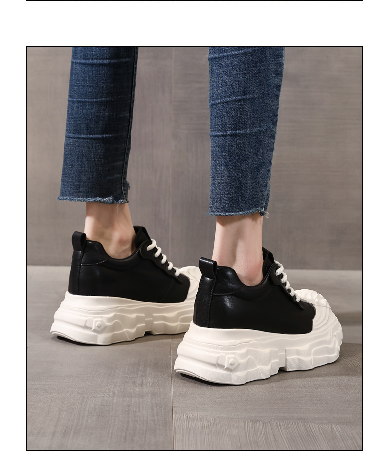 Giày sneaker nữ đế dày tăng chiều cao siêu mềm trắng — màu trắng chi tiết 13