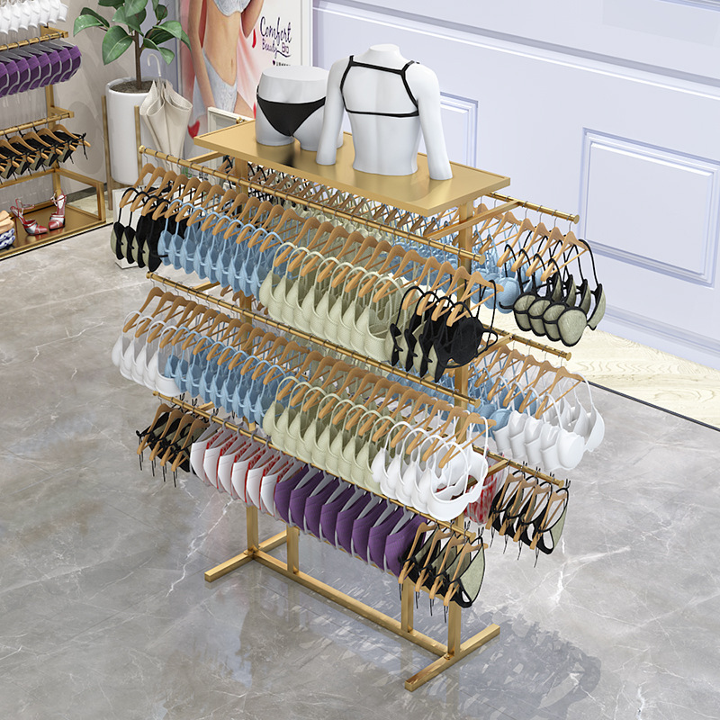 Underwear Shop Rack Metal Underwear Display Rack Simple Floor Display Rack Bra Oval Double-sided Nakajima Shelf