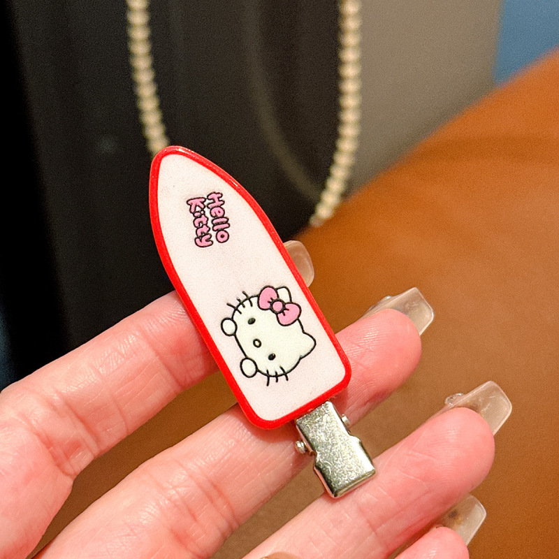 多巴胺印花猫咪铲子发夹日系甜美卡通少女侧边鸭嘴夹发卡新品发饰|undefined