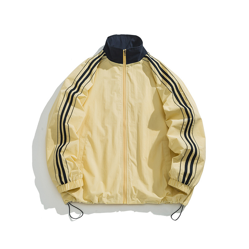 Herenjas 2024 Nieuwe Jeugd Dunne Losse Drie Bar Sport Hoodie Winddichte Jas_voghion.com