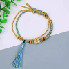 Hanging peach blossom knot double layer bracelet-blue