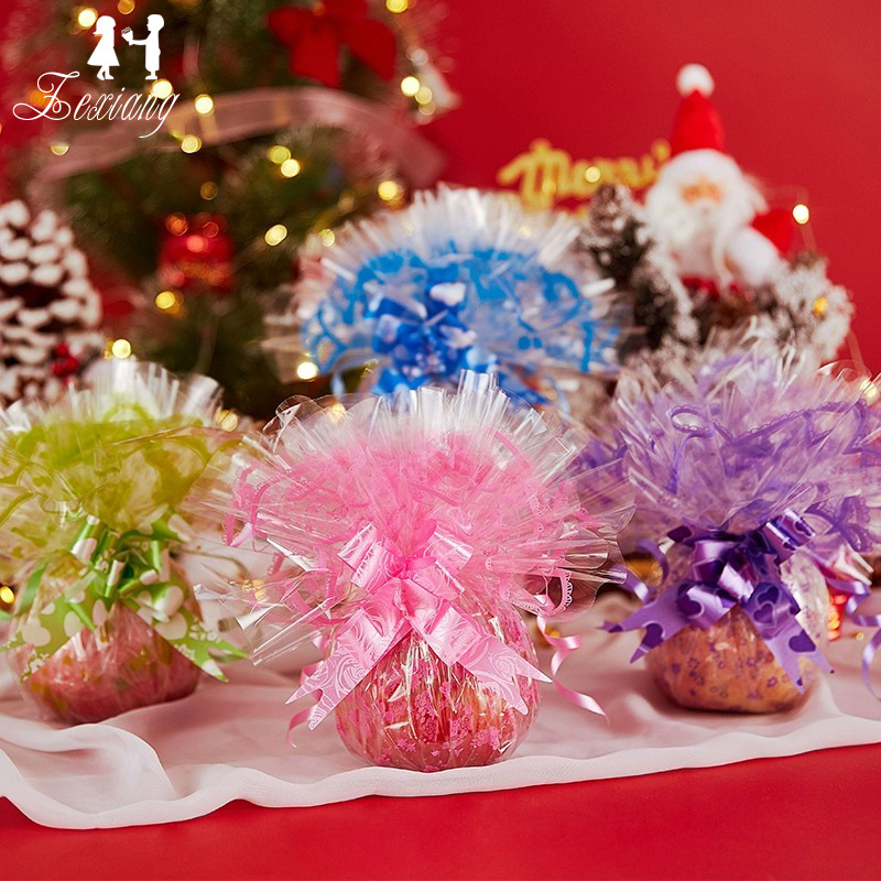 圣诞节苹果包装纸OPP透明圆形玻璃纸塑料纸diy水果花篮打底内衬纸