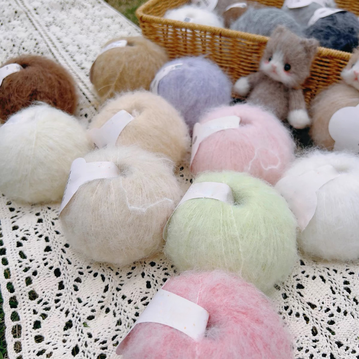 柔软长毛羊驼毛棒针玩偶diy手编钩织衣服毛线围巾保暖中粗毛线团