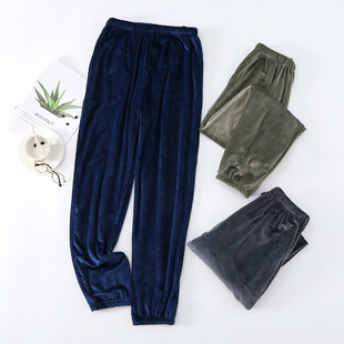Autumn and Winter Island Velvet Pajama Pants Men's Thickened Flannel Pajama Pants Men's Loose plus size Warm Pants Casual Home Pants