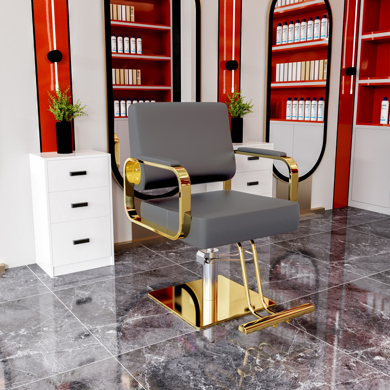 Silla de peluquería silla de belleza silla de elevación de red roja silla de corte de pelo de acero inoxidable silla de corte de pelo