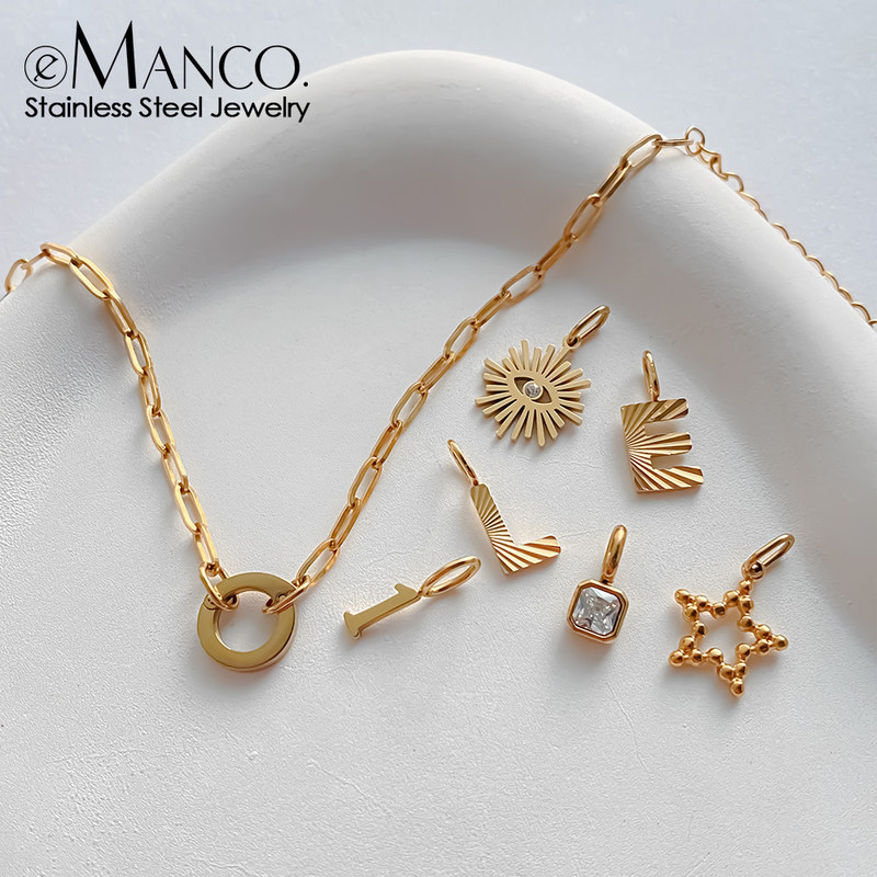 Emanco Stainless Steel DIY Jewelry Evil Eye Sun Pentagram Multi-Pendant Bracelet Mysterious Small Pendant Jewelry for Women Emanco Stainless Steel DIY Jewelry Evil Eye Sun Pentagram Multi-Pendant Bracelet Mysterious Small Pendant Jewelry for Women