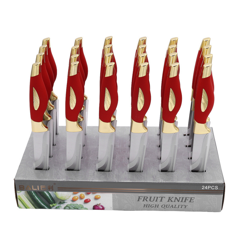 Mango de pájaro acero inoxidable cocina para el hogar pintura en aerosol caja de exhibición juego de cuchillos juego de regalo cuchillo fábrica spot al por mayor