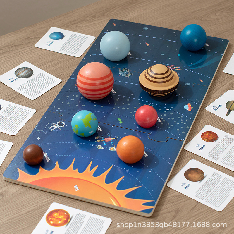 Niños del sistema solar ocho planetas cognitivos 3D estereoscópicos rompecabezas juguetes transfronterizos CE y CPC detección juguetes de rompecabezas 1