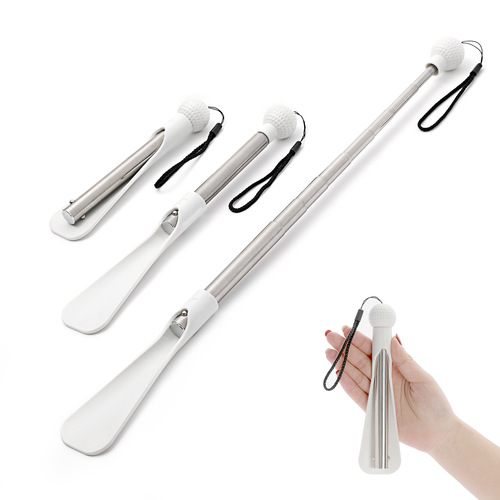 Stainless steel retractable shoe horn long handle household shoe wearer long handle shoe puller shoe puller shoe slider