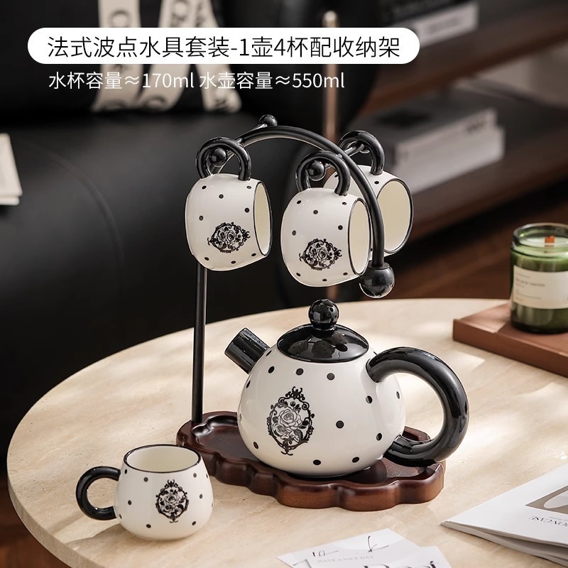 フランス風陶器水器セット 家庭用 新築祝い カップ一式 茶器セット 結婚祝い 誕生日プレゼント ヴィンテージ風|undefined