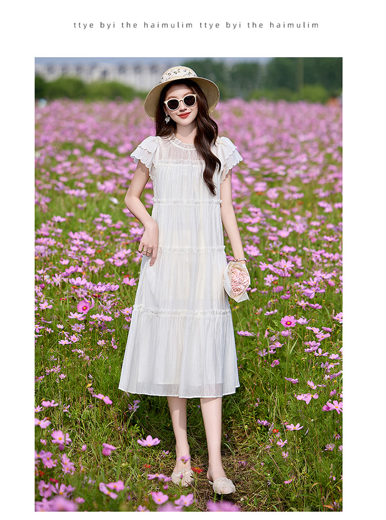 Váy liền suông midi che bụng thời trang hè 2025 dáng rộng khí chất LM6906 — Màu hồng, Màu trắng chi tiết 36