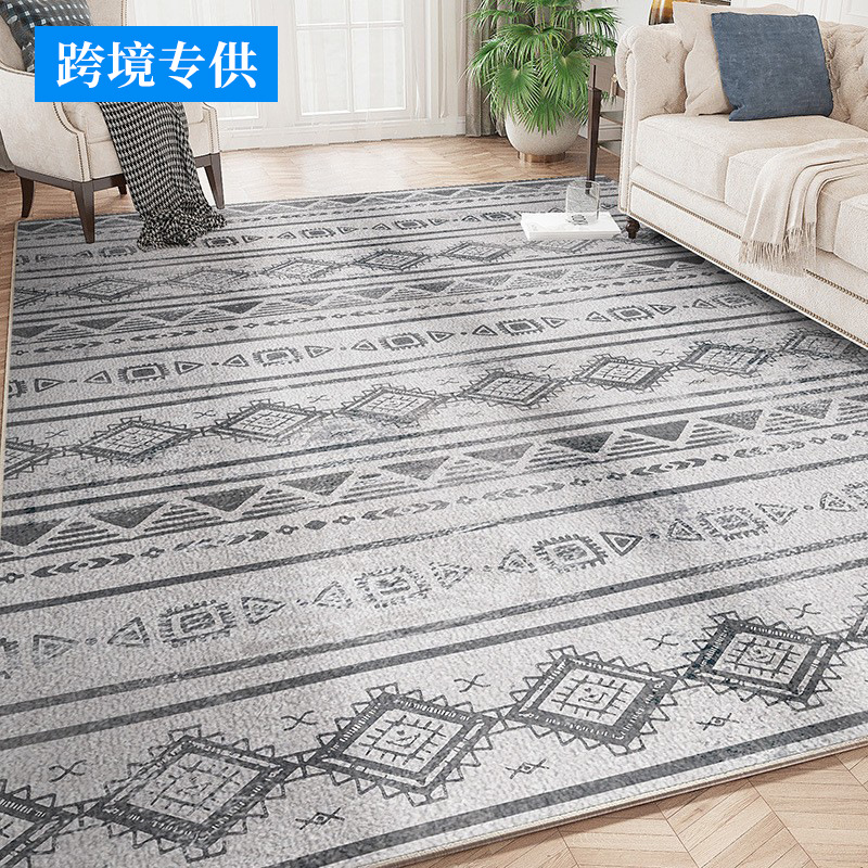 跨境地毯客廳新款可擦波西米亞風沙發茶几毯臥室床邊可摺疊地墊