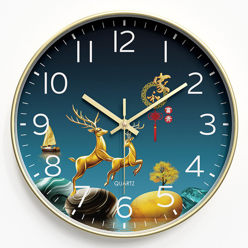 Home Living Room Clock New Chinese Style Wall Clock Artistic Silent Quartz Wall Clock 8 Inches 20CM