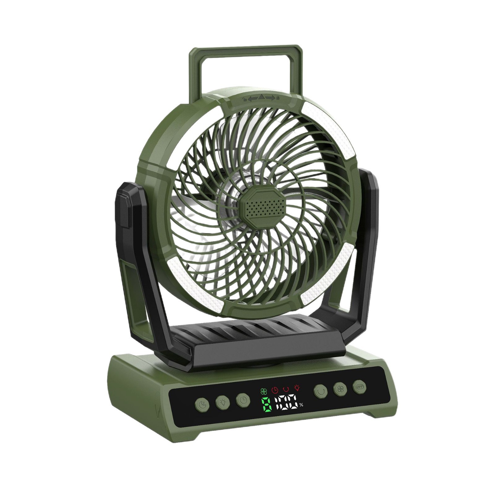 Ventilador Portátil de Camping con Control Remoto con Luz LED y Fuente de Alimentación Móvil para Camping