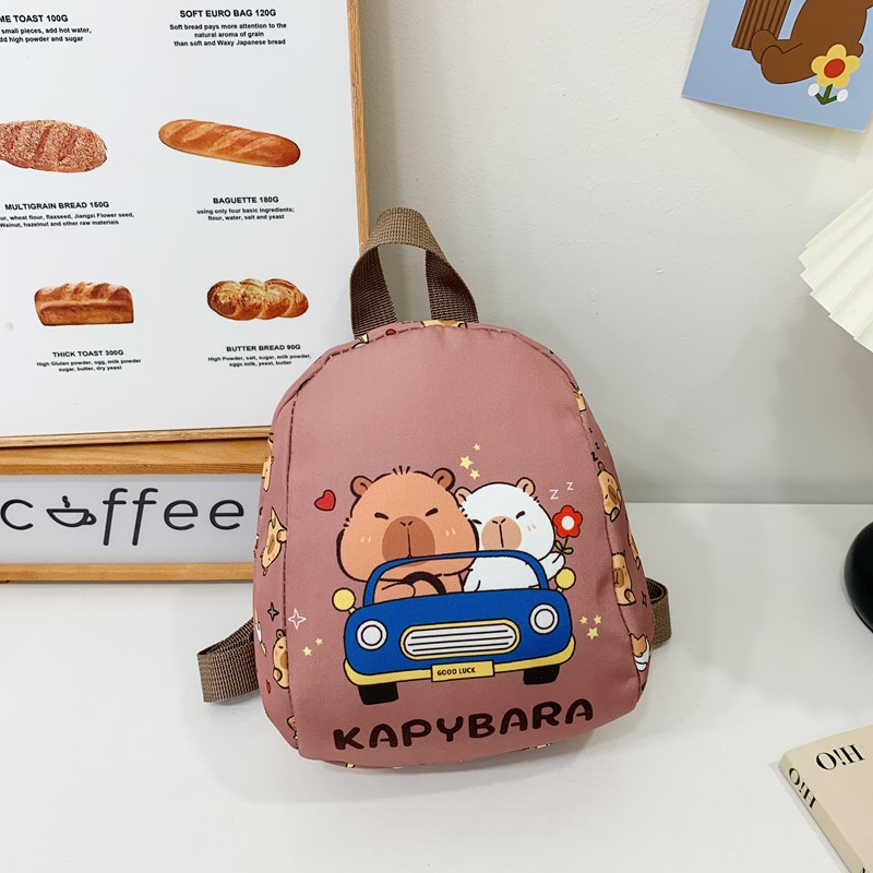 2025 nueva mochila infantil Capibala mochila para niños y niñas caricatura encantadora mochila escolar de moda
