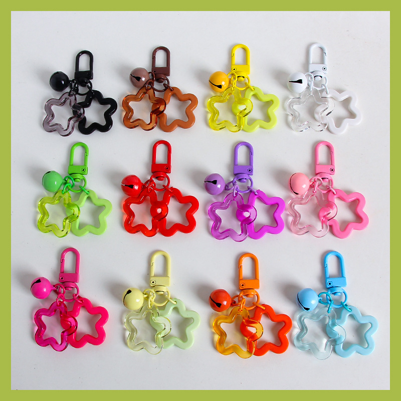 Color Five-pointed Star Acrylic Keychain Pendant Earphone Case airpods Hanging Distinctive Bag Bell Decoration Color Five-pointed Star Acrylic Keychain Pendant Earphone Case airpods Hanging Distinctive Bag Bell Decoration