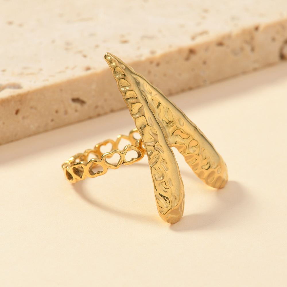 Joyas de acero inoxidable transfronterizas europeas y estadounidenses de moda personalidad puntuación de aceite hueco anillo de amor femenino exagerado anillo de personalidad image 3