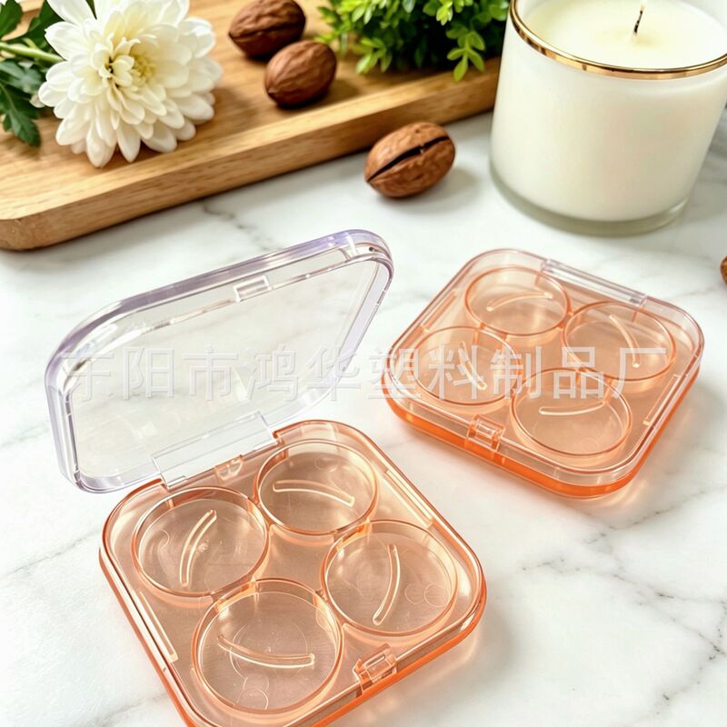 4-compartment round disc square rounded-corner eyeshadow blush compact case, portable flip-top with clasp, direct from manufacturer, can be printed with logo 4-compartment round disc square rounded-corner eyeshadow blush compact case, portable flip-top with clasp, direct from manufacturer, can be printed with logo