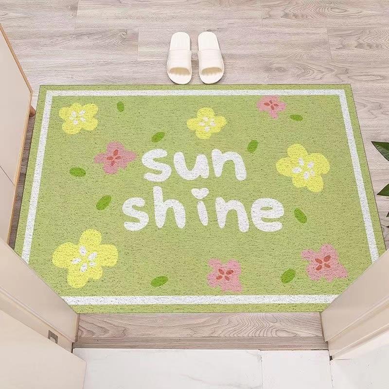 Entrance door silk loop mat, can be cut to size, hallway doormat, semi-circular door mat, non-slip, dirt-resistant