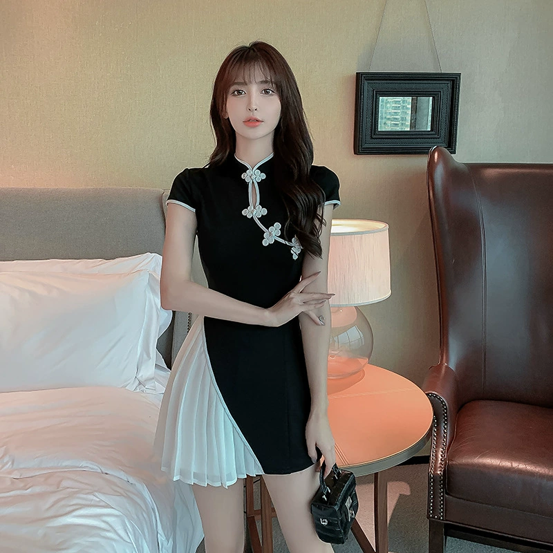 2024 новый стиль ночной ножной ванны техник рабочая одежда женский костюм мягкий чонсам платье ночной магазин сексуальная одежда