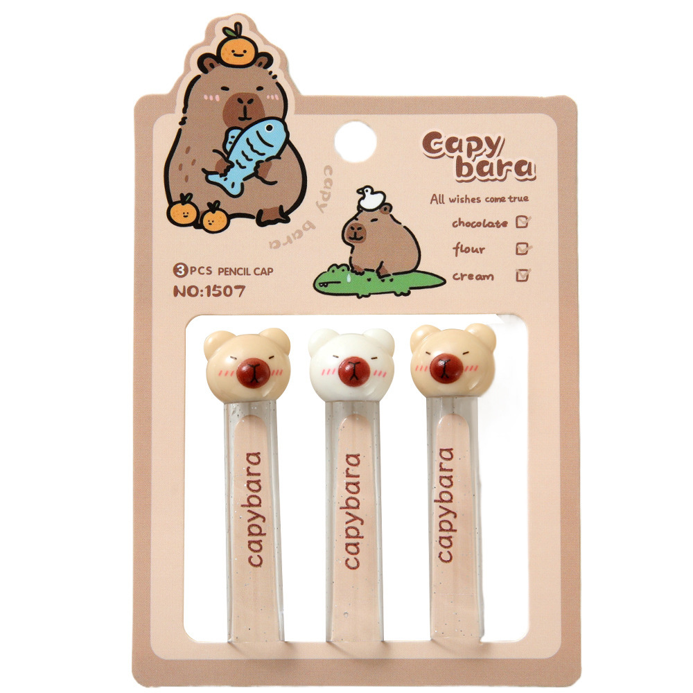 cubierta de lápiz capibara de alto valor facial tapa de lápiz capibara cubierta protectora de plomo colorido papelería especial para estudiantes de primaria