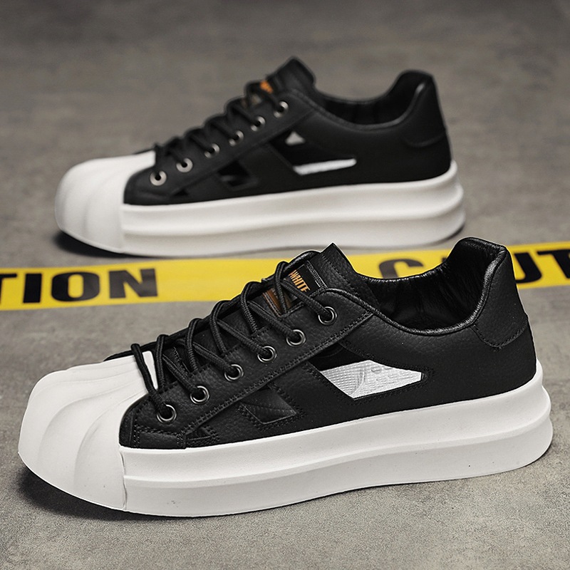 Scarpe estive da uomo con punta a conchiglia, traspiranti, alla moda, per studenti, 2024, nuove scarpe sportive e per il tempo libero per uomo_voghion.com