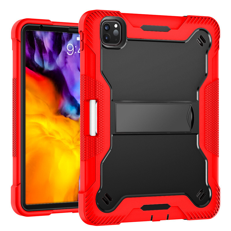 Suitable for ipad pro11 protective case pen slot Air5 silicone bracket 10.2 three-in-one 12.9 children's anti-fall shell Suitable for ipad pro11 protective case pen slot Air5 silicone bracket 10.2 three-in-one 12.9 children's anti-fall shell