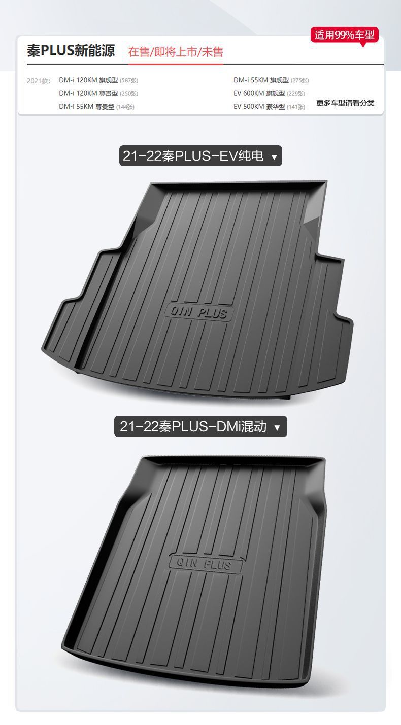 Suitable for Byd Qin Plusdmi New Energy Ev Special Pro Trunk Mat Car Supplies Trunk Mat Waterproof