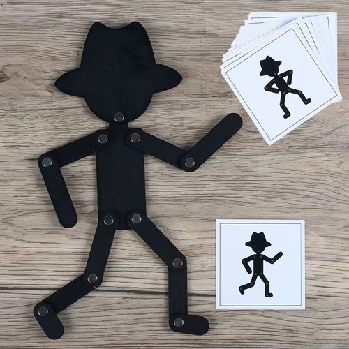 Children's Transformative Creative Sports Little Wooden Figure Game Hand-Eye Coordination Training Imagination Development Early Education Toy