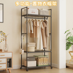 跨境简易多功能衣帽架置物架家用宿舍落地挂衣架可移动 收纳架