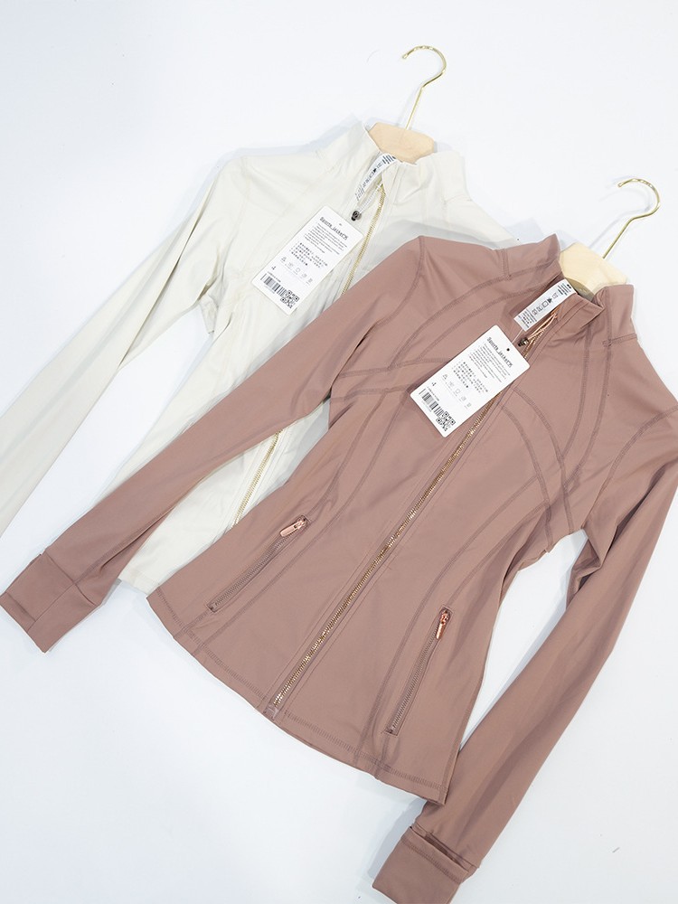 Primavera y verano chaqueta dorada con cremallera fitness Lulu nueva ropa de yoga chaqueta limitada deportes correr 2025 temperamento delgado image 4