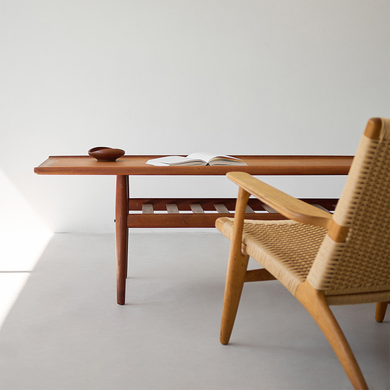 Retro Modern Design Coffee Table Scandinavian Replica Mcm Furniture Combination Log Danish Style Cherry Wood Solid Wood Corner Table