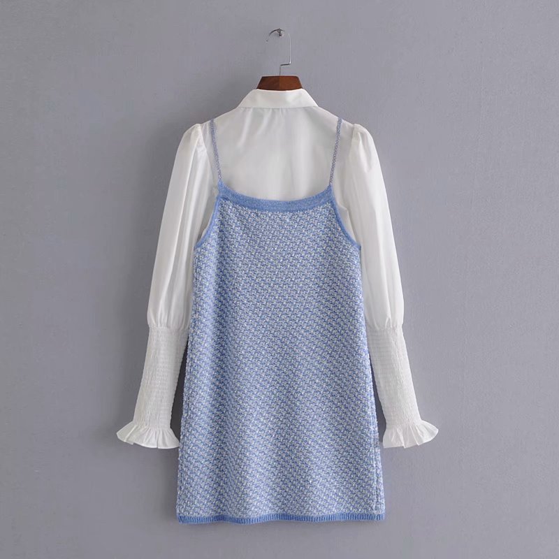 spring splicing casual woolen dress  NSAM29937